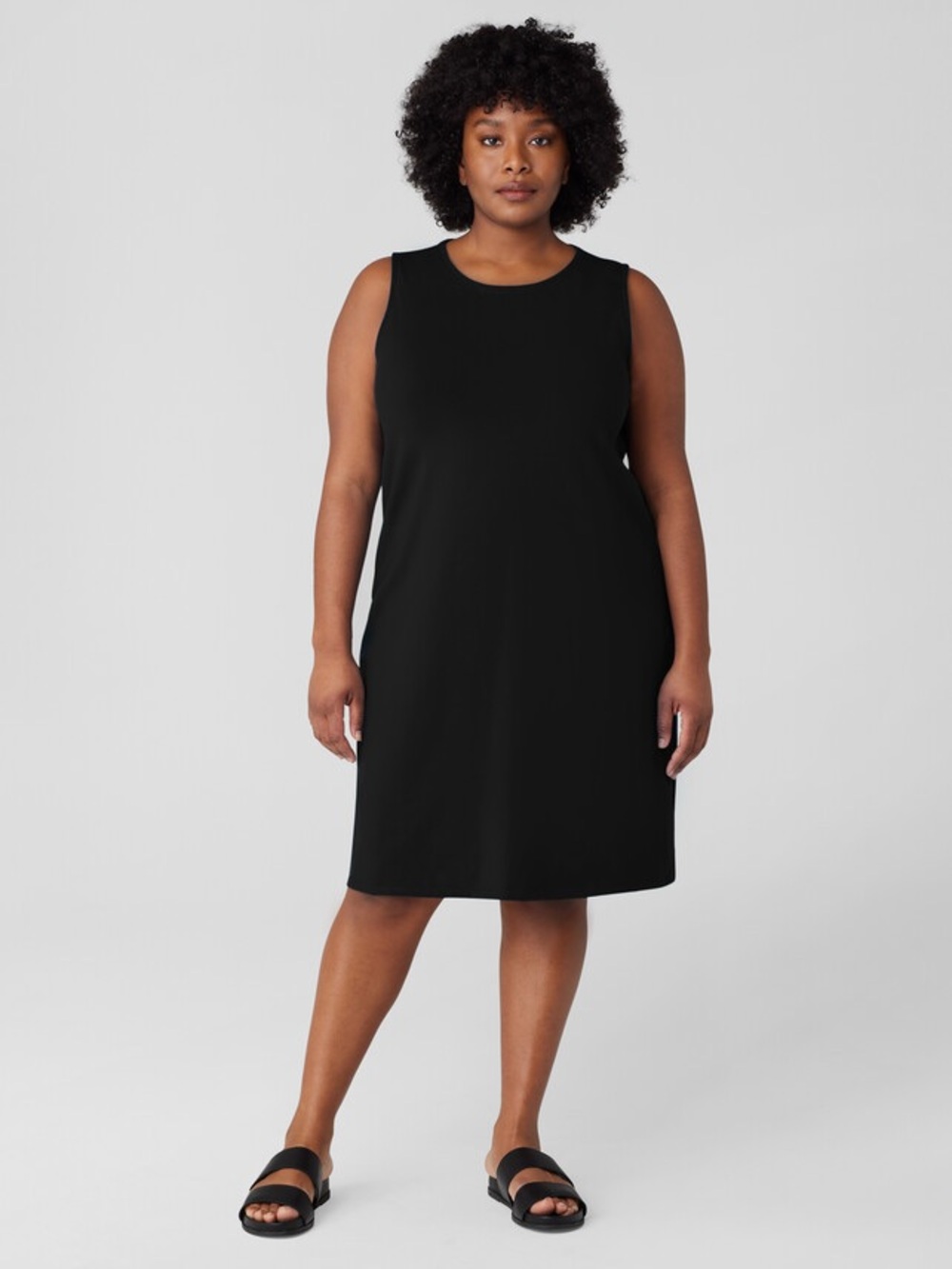 NWT Eileen Fisher Pima Cotton Stretch Jersey Tank Dress w/ Pockets Dress Size 2X - Picture 1 of 11